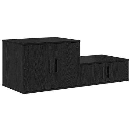 Förvaringsskåp 2 pcs Svart Ek 118 x 41 x 40 cm Konstruerat trä