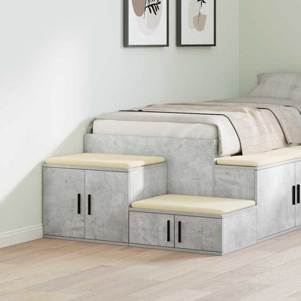 Förvaringsskåp 2 pcs Betonggrå 118 x 41 x 40 cm Konstruerat trä