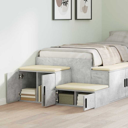 Förvaringsskåp 2 pcs Betonggrå 118 x 41 x 40 cm Konstruerat trä