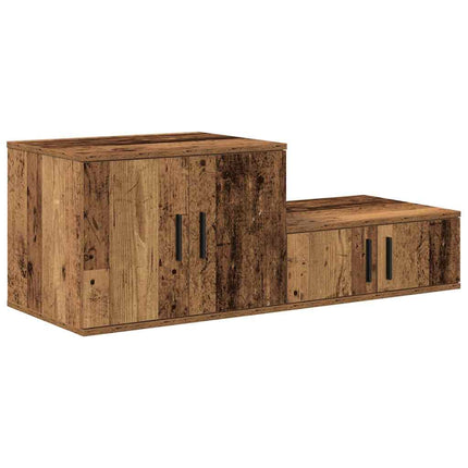 Förvaringsskåp 2 pcs Gammalt trä 118 x 41 x 40 cm