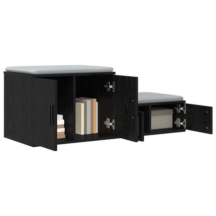 Förvaringsskåp 2 pcs Svart Ek 108 x 41 x 40 cm Konstruerat trä