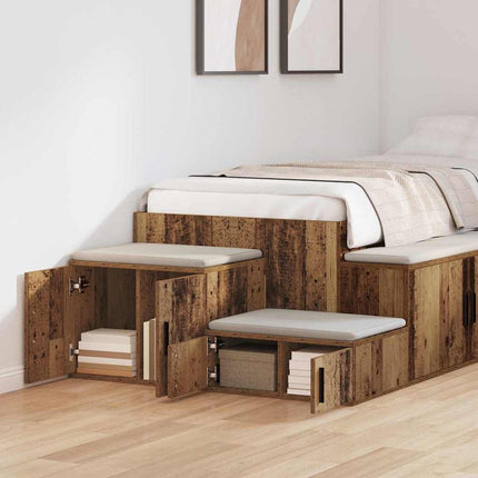 Förvaringsskåp 2 pcs Gammalt trä 108 x 41 x 40 cm