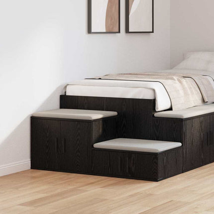 Förvaringsskåp 2 pcs Svart Ek 103 x 41 x 40 cm Konstruerat trä