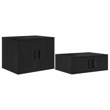 Förvaringsskåp 2 pcs Svart Ek 103 x 41 x 40 cm Konstruerat trä