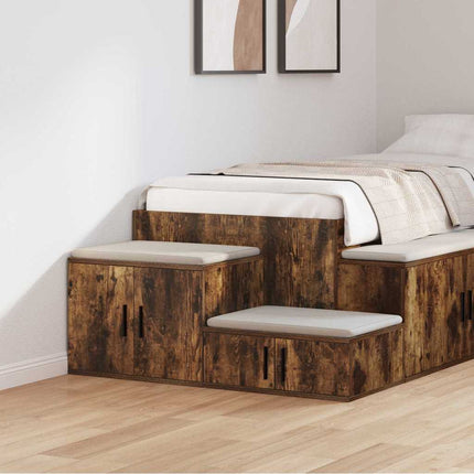 Förvaringsskåp 2 pcs Rökt ek 103 x 41 x 40 cm Konstruerat trä