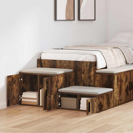Förvaringsskåp 2 pcs Rökt ek 103 x 41 x 40 cm Konstruerat trä