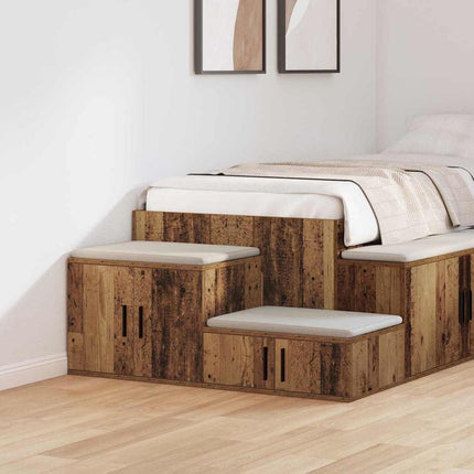Förvaringsskåp 2 pcs Gammalt trä 103 x 41 x 40 cm