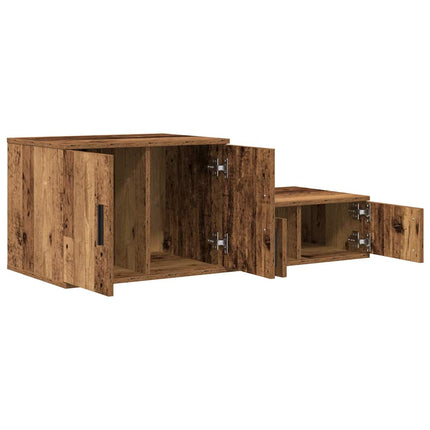 Förvaringsskåp 2 pcs Gammalt trä 103 x 41 x 40 cm