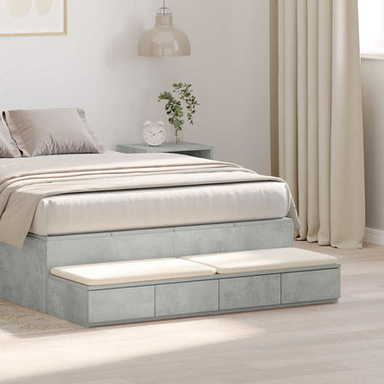Sänglådor Betonggrå 120 x 36,5 x 16,5 cm Konstruerat trä