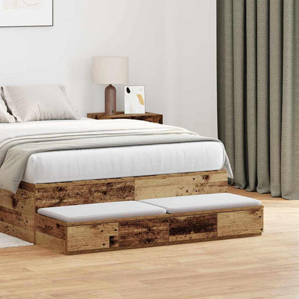 Sänglådor Gammalt trä 120 x 36,5 x 16,5 cm Konstruerat trä