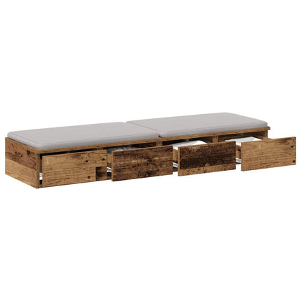 Sänglådor Gammalt trä 120 x 36,5 x 16,5 cm Konstruerat trä