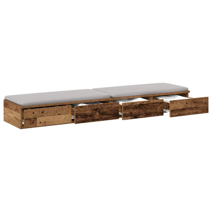 Sänglådor Gammalt trä 160 x 36,5 x 16,5 cm Konstruerat trä