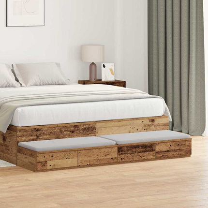 Sänglådor Gammalt trä 135 x 36,5 x 16,5 cm Konstruerat trä