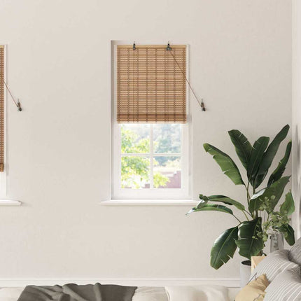 Rullgardin med gardiner Natur 60 x 220 cm Bambu
