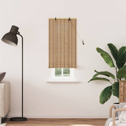 Rullgardin med gardiner Natur 60 x 220 cm Bambu