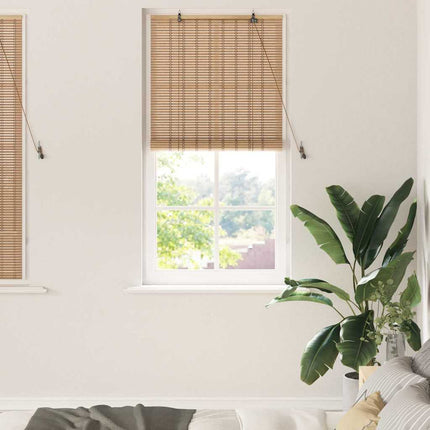 Rullgardin med gardiner Natur 80 x 220 cm Bambu