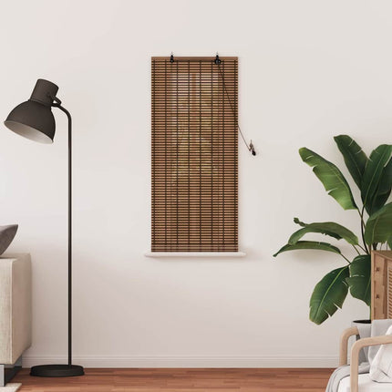 Rullgardin med gardiner Brun 60 x 160 cm Bambu