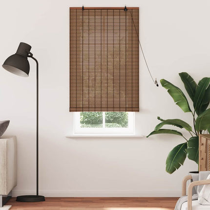 Rullgardin med gardiner Brun 90 x 220 cm Bambu