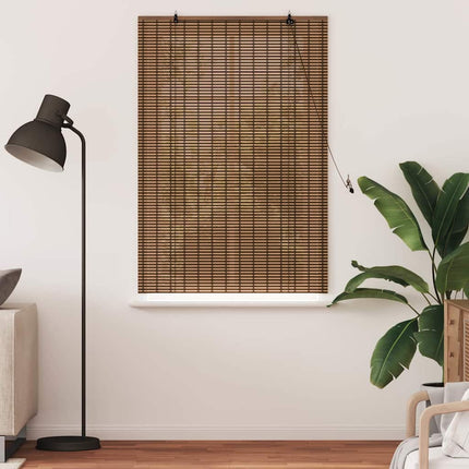 Rullgardin med gardiner Brun 110 x 160 cm Bambu
