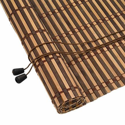 Rullgardin med gardiner Brun 110 x 160 cm Bambu