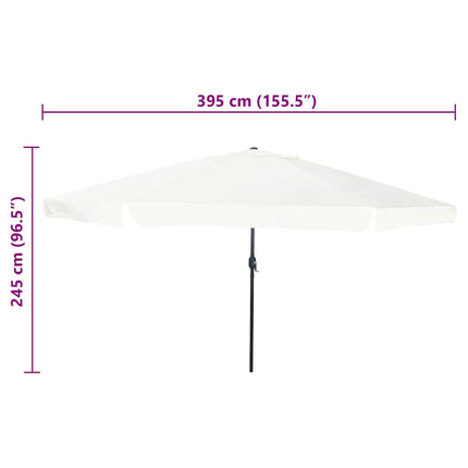 Trädgårdsparasol Sand 394 x 394 x 248 cm Polyester och Stål