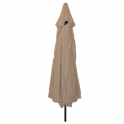 Trädgårdsparasol Taupe 394 x 394 x 248 cm Polyester och Stål
