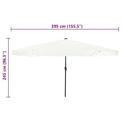 Trädgårdsparasol Sand och Antracit 395 x 395 x 245 cm Polyester