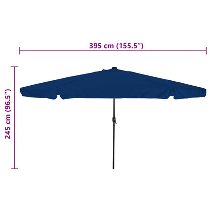 Trädgårdsparasol Azurblå 395 x 395 x 245 cm Polyester