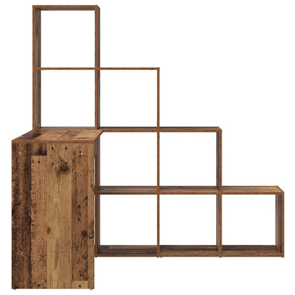 Hörnskrivbord med hylla Gammalt trä 101,5 x 149,5 x 149,5 cm