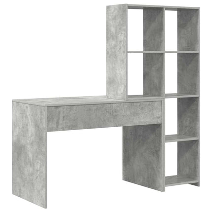 Skrivbord Betonggrå 138,5 x 55 x 143 cm Konstruerat trä