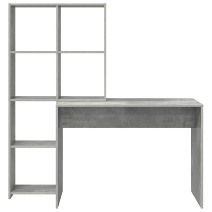 Skrivbord Betonggrå 138,5 x 55 x 143 cm Konstruerat trä