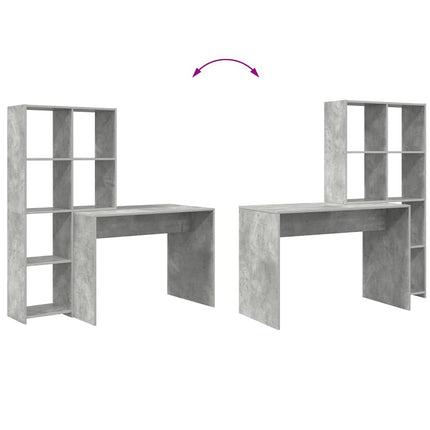 Skrivbord Betonggrå 138,5 x 55 x 143 cm Konstruerat trä