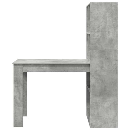 Skrivbord med hylla Betonggrå 122 x 67 x 145 cm Konstruerat trä