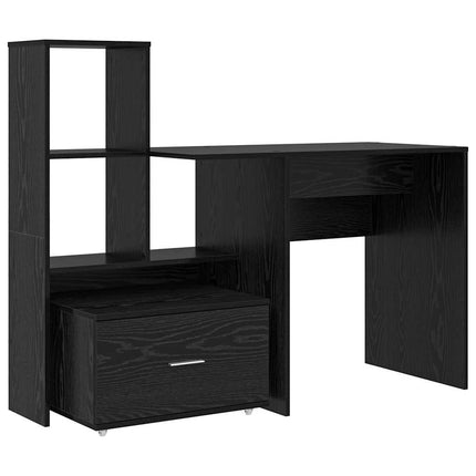 Skrivbord Svart Ek 131,5 x 50 x 106,5 cm Konstruerat trä