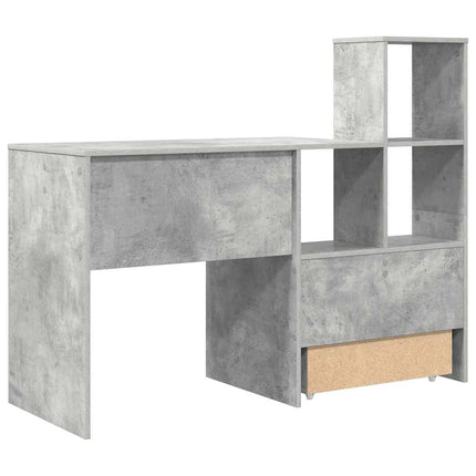 Skrivbord Betonggrå 131,5 x 50 x 106,5 cm Konstruerat trä