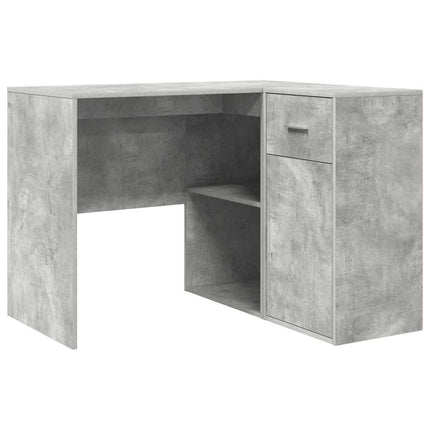 Hörnskrivbord med låda Betonggrå 102 x 88 x 75 cm