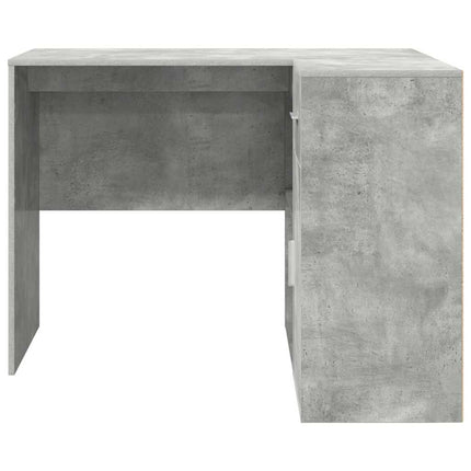 Hörnskrivbord med låda Betonggrå 102 x 88 x 75 cm