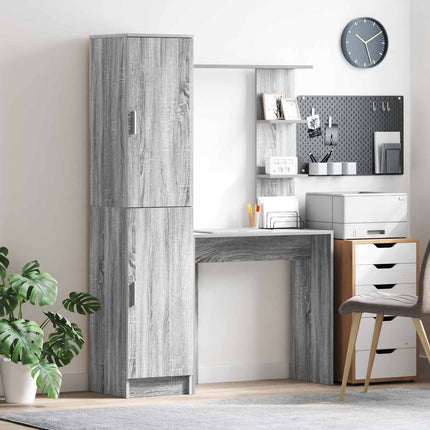 Skrivbord 2 pcs Grå Sonoma