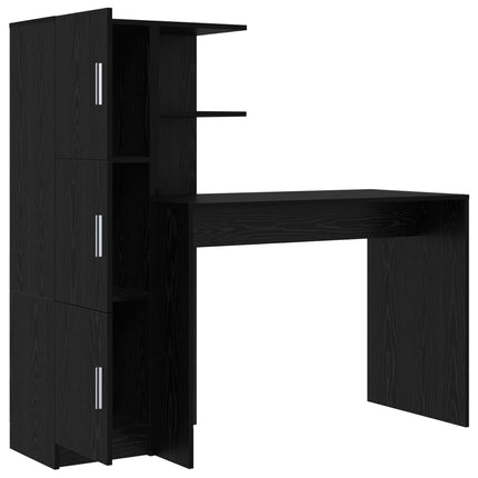 Skrivbord 2 pcs Svart Ek