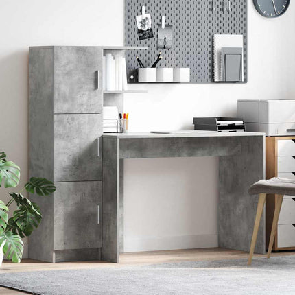 Skrivbord Betonggrå 133.5 x 50 x 124 cm 2 st