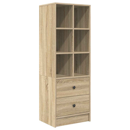 Skrivbord med låda med hylla med lagring 2 pcs Sonoma-ek