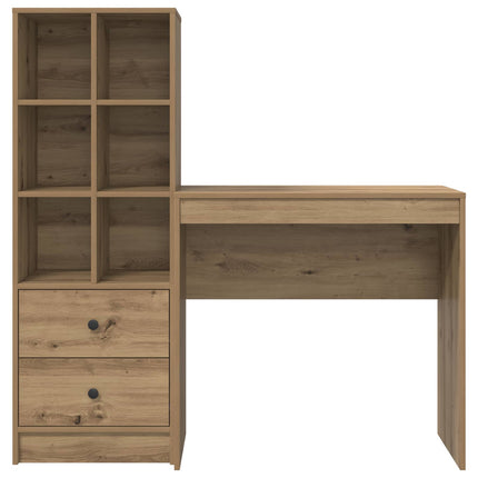 Skrivbord med låda med hylla med lagring 2 pcs Artisan Ek