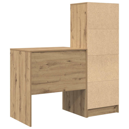 Skrivbord med låda med hylla med lagring 2 pcs Artisan Ek