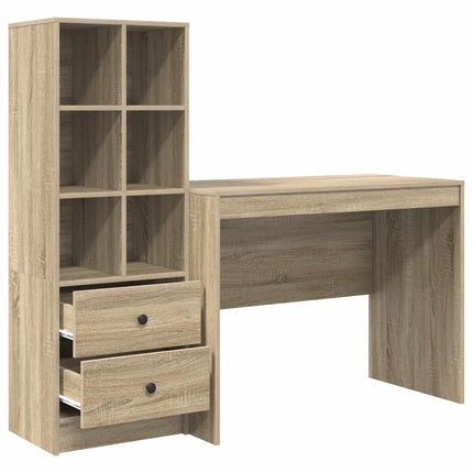 Skrivbord med låda 2 pcs Sonoma-ek