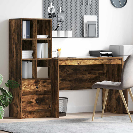 Skrivbord med låda 2 pcs Rökt ek