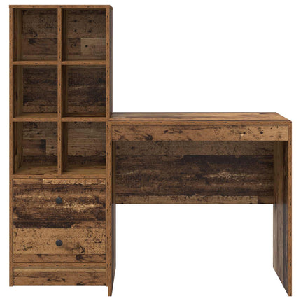 Skrivbord med låda 2 pcs Gammalt trä