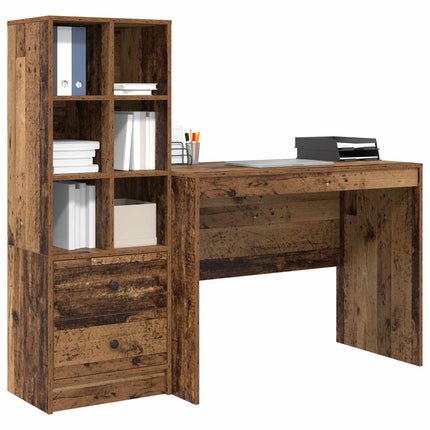 Skrivbord med låda 2 pcs Gammalt trä