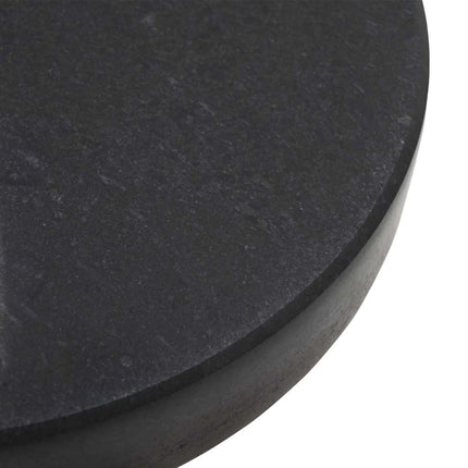 Parasollfot 30kg Svart Granit och Rostfritt Stål Rund