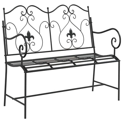 Trädgårdsbänk Svart 104 x 54 x 93 cm Stål
