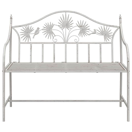 Trädgårdsbänk Antik vit 104 x 52,5 x 89 cm Stål